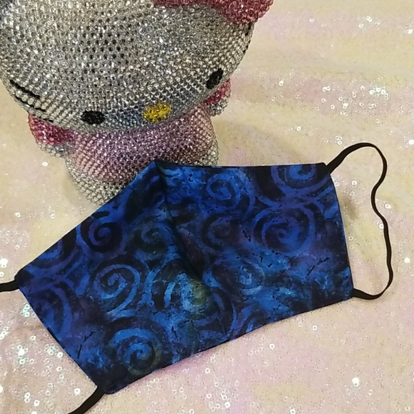 💖SALE💖 Midnight Blue Swirls Soft Face Mask - Picture 2 of 7